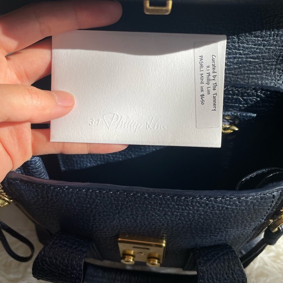 Like new, 3.1 Phillip Lin mini Pashli Leather Satchel in Navy - Picture 10 of 12
